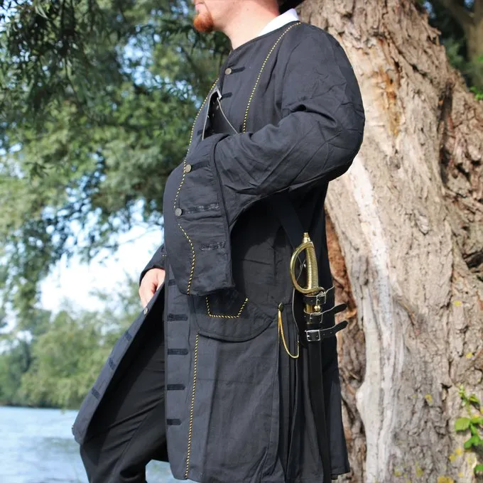 Leonardo Carbone 17th Century Buccaneer Coat, Black - Image 4