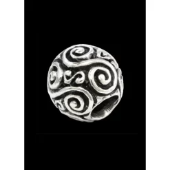 Beard Bead With Double Spiral Silver
