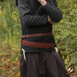 Epic Armoury Braided Sword Belt, Red