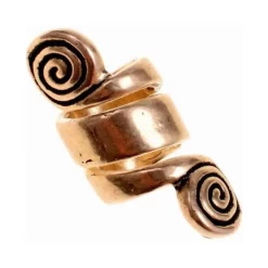 Celtic Beard Bead With Spirals, Bronze