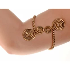 Celtic Upper Bracelet With Spirals, Silvered