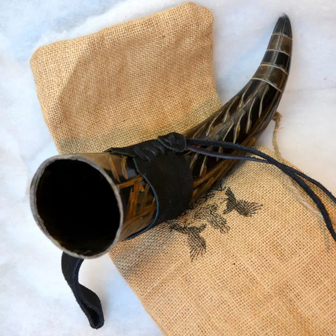 Windlass Steelcrafts Drinking Horn Gorm With Leather Holder - Image 4