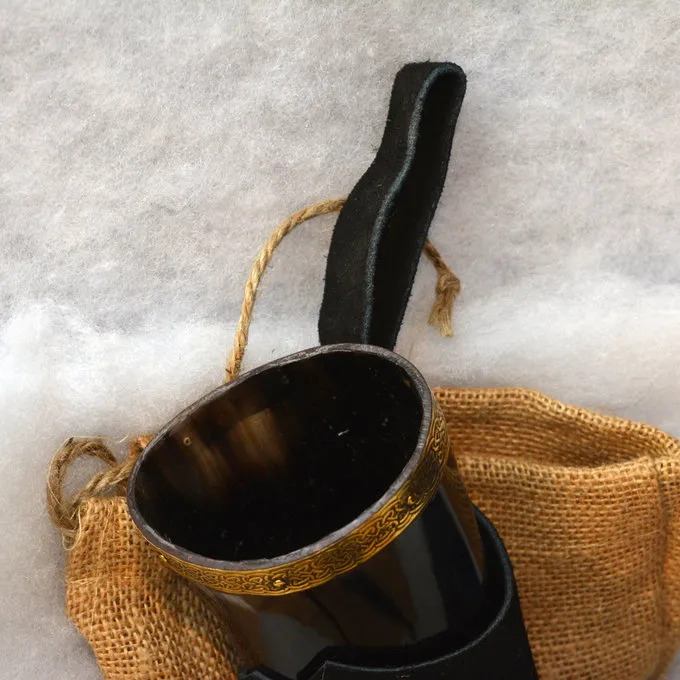 Windlass Steelcrafts Drinking Horn Rollo With Leather Holder - Image 4