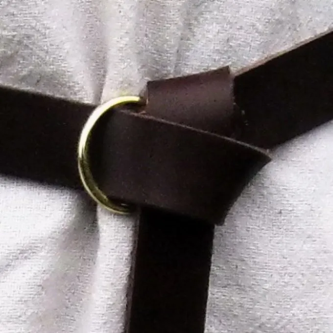 Leather Belt With Ring Buckle, Black Split Leather