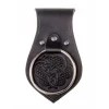 Leather Weapon Holder For Belt, Knot Motif, Black