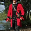 Leonardo Carbone Pirate Coat Velvet, Red-black