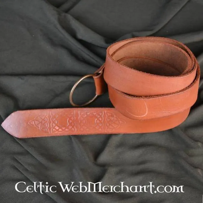 Leonardo Carbone Ring Belt With Celtic Knot, Brown - Image 4