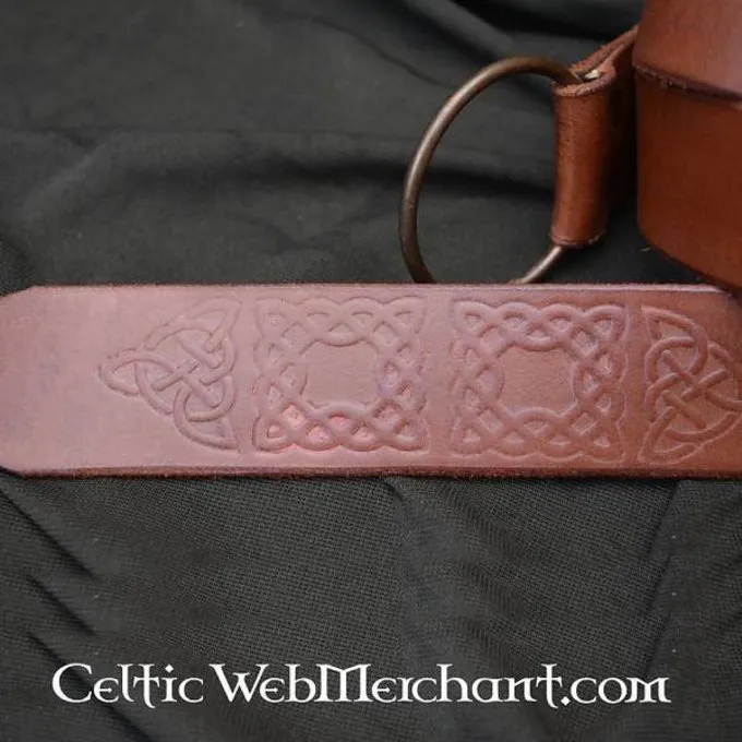 Leonardo Carbone Ring Belt With Celtic Knot, Brown - Image 5