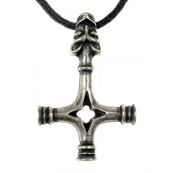 Thor's Hammer Wolf Cross, Silvered