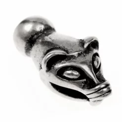 Viking Chain End Weasel Head, Silvered, Price Per Piece