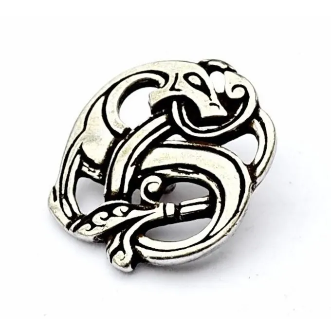 Viking Dragon Amulet Silvered - Image 2