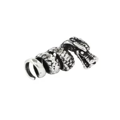 Viking Dragon Beard Bead Silver