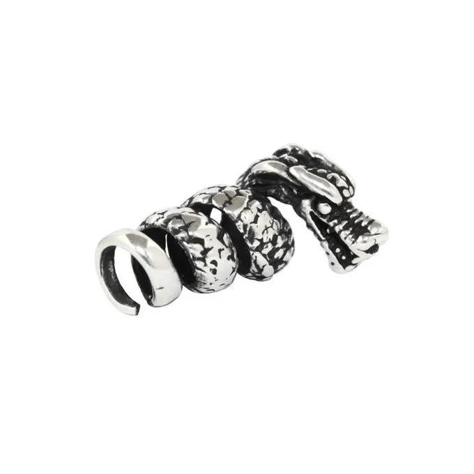 Viking Dragon Beard Bead Silver