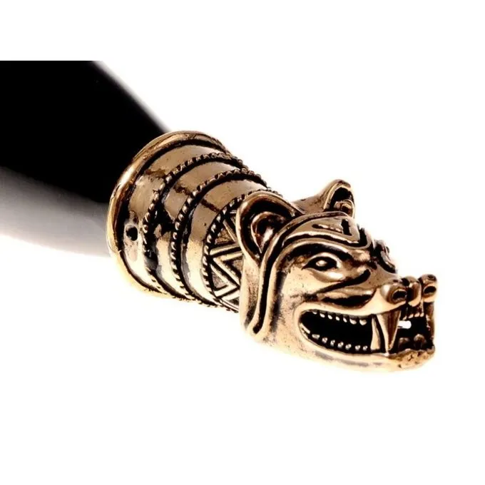 Viking Drinking Horn Fenris With Wolf Head