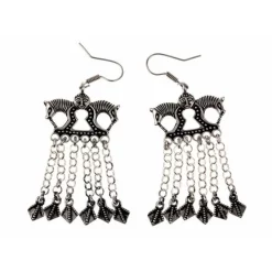 Viking Earrings With Horses, Silvered