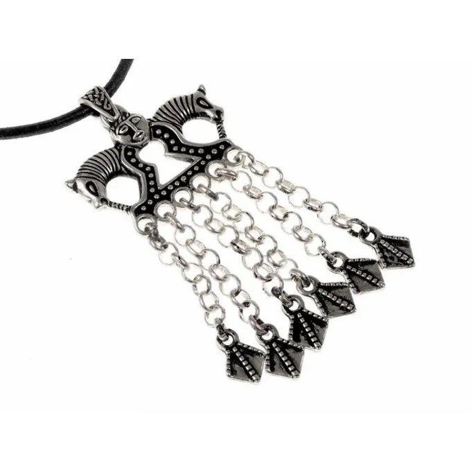 Viking Horse Pendant Staraja Ladoga, Silvered