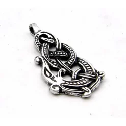 Viking Jewel Urnes Style Midgard Snake Silvered