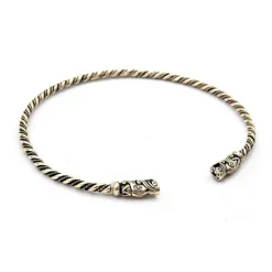 Viking Torque With Dragon Heads, Silvered