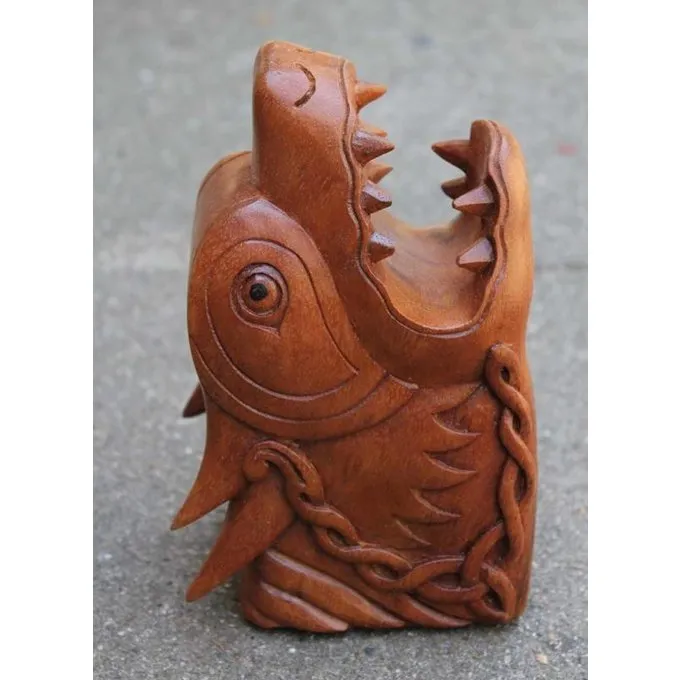 Wooden Head Of Fenrir - Image 2